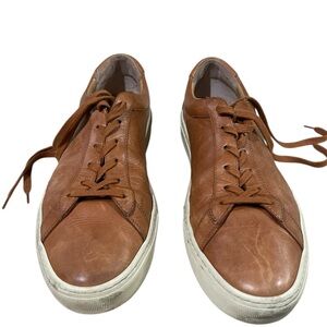KOIO Tan/Brown Leather Low-Top Lace-Up Sneakers
